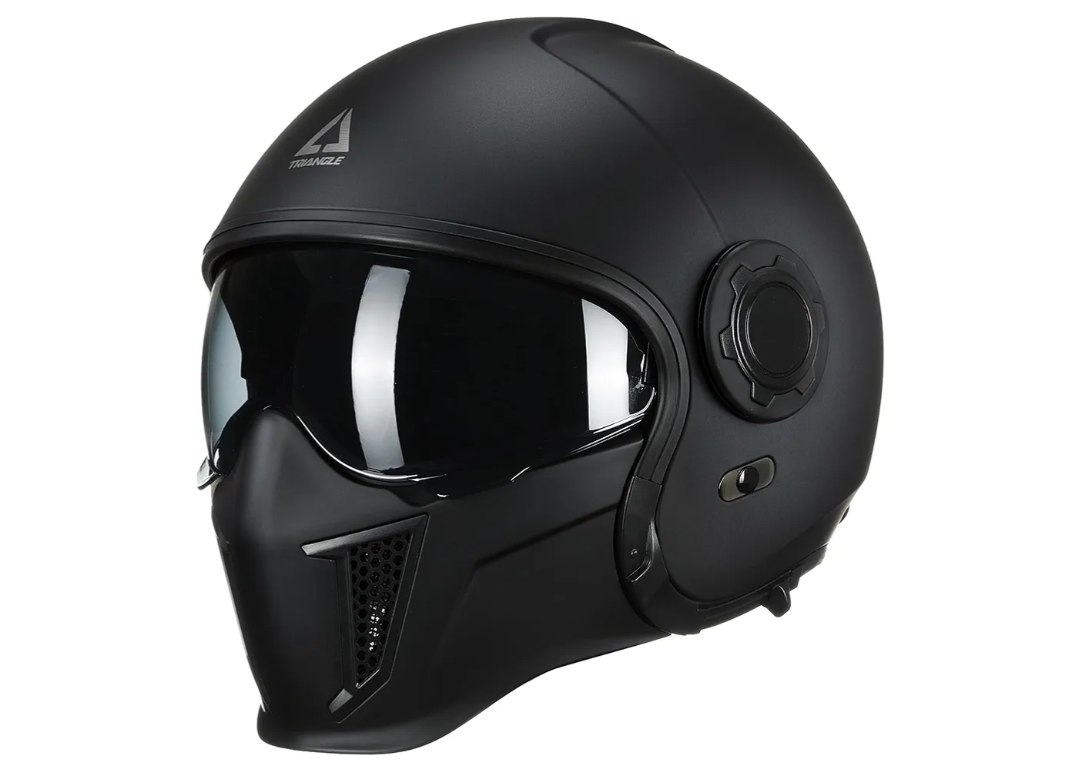 TRIANGLE Convertible Full Face Motorcycle Helmet DOT Approved for Men Women, Multi-Configuration 3/4 Open Face Street Bike Helmet with Internal Tinted Sunshield, Includes Storage Bag