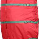 Sattiyrch Upright Christmas Tree Storage Bag,Fits Up to 9 ft Tall Artificial Tree,Heavy Duty 600D Canvas Red Christmas Tree Storage Container with Sleek Zipper and Durable Handles (9 FT)