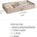 Berdeng 3 Pack Under Bed Storage Containers, Low Profile Underbed Shoes and Clothes Storage Organizer with Sturdy Sidewalls/Bottom, Large Dorm Storage Bins,33 * 17 * 4.5 inches,45L