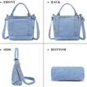AOCINA Denim Purse Jean Tote Bag for Women Crossbody Shoulder Weekend Bags Denim Purses and Handbags for Women