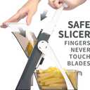 ONCE FOR ALL Safe Mandoline Slicer 5 in 1 Vegetable Chopper Food Potato Cutter, Strips Julienne Dicer Adjustable Thickness 0.1-8 mm Kitchen Chopping Artifact Fast Meal Prep (Gray)
