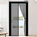 DIY Adjustable Magnetic Screen Door Fit Doors Size Width 29" - 34" Height 79" - 82"- Reinforced Self Sealing Fiberglass Mesh Door, Hands Free Door Screen with Closure Weighted Bottom