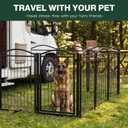 Metal Free Standing Dog Gate with Door for Indoor & Outdoor,30" Tall Foldable Dog Fence,80" Extra Wide Freestanding Pet Gate for Large Openings,Stairs,Deck,Yard,Doorways,with Cat Door(4 Panels,Black)