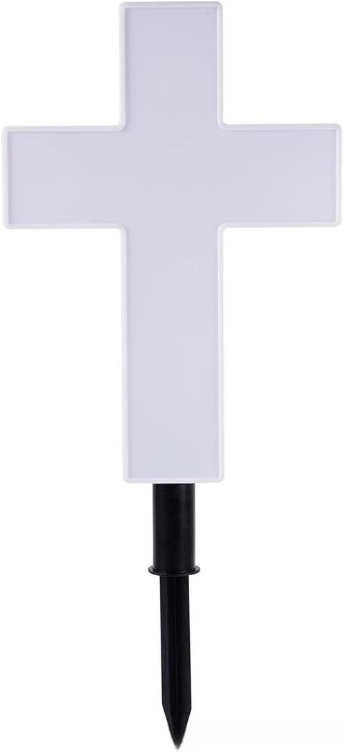 Ragyzity Solar Cross Garden Stake Outdoor Lights, Solar Cross for Cemetery, Solar Powered Cross Lights Stake, LED Jesus Cross Light Decoration Garden Cross Marker for Yards, Gardens, Patio