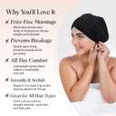 Kitsch Satin Lined Beanie - Softer than Silk Beanie For Sleeping Women, Breathable Hair Cover for Sleeping, Slouchy Beanies, Bonnets for Women, Hair Wrap, Reduce Breakage for Frizz-free Hairs - Black