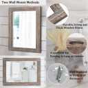 AAZZKANG Mirror with Wood Framed Rectangle Rustic Wall Mirrors Decor Large 26"x18" for Bedroom Bathroom Living Room Entryway