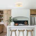 24” Large Boho Ceiling Light Hand Woven Coastal Chandelier for Kitchen Island Dining Living Room Bedroom, White, UL Listed
