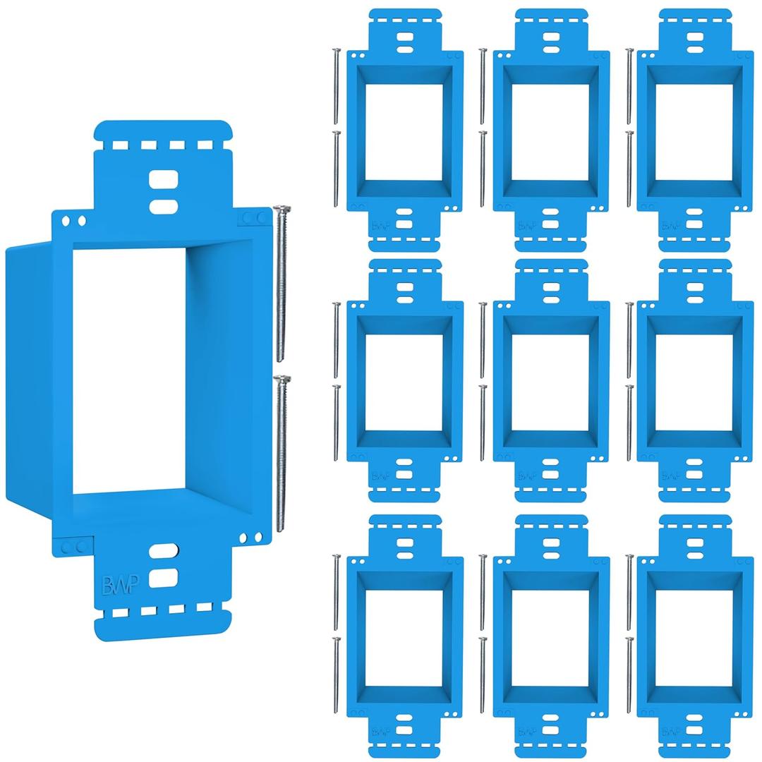 BWP 10 Pack Electrical Outlet Box Extender 1 Gang - Electrical Box Extender with 20 Screws -Single Gang Box Extender Outlet