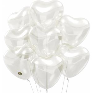 White Latex Balloons Heart Shaped