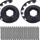 Garden Edging, 100FT Landscape Edging with 60 Spikes for Lawn 1.5 Inch Tall (Black, 100FT)