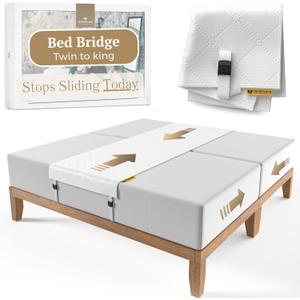 Bed Gap Eliminator | Closes Mattress Gaps Permanetly - for All Mattress Types & Sizes - Easy & Without Bumpy Filler | Populair for Adjustable, Split King, Queen & Twin XL to - Best Choice for Couples