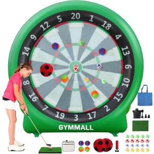 Giant Dart Board Inflatable with Pump, Outdoor and Indoor Soccer Sport Kick Dartboard for Kids and Adults, Waterproof Darts Board Yard Game with 20 Golf Balls, 4 Sticky Balls, 2 Soccers