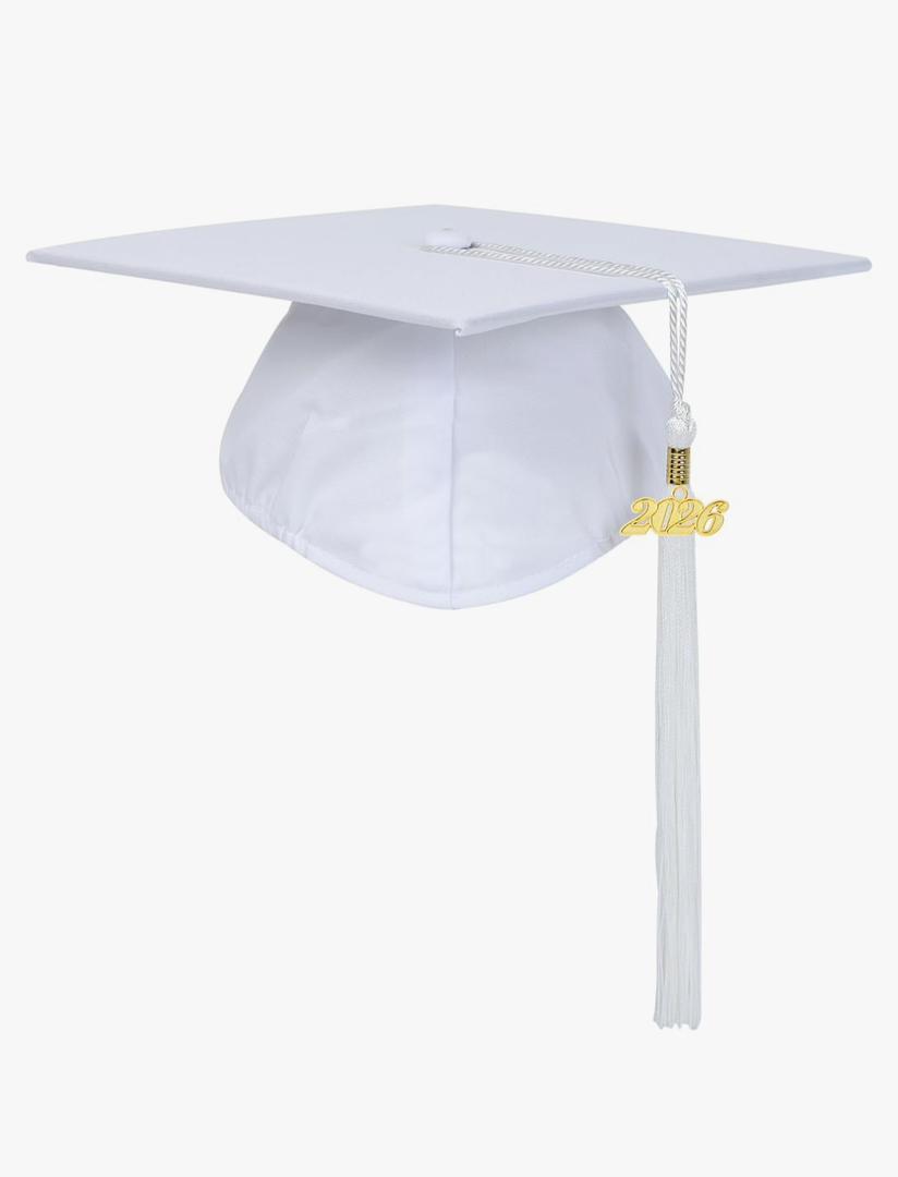 FtyFty Unisex Adult Matte Graduation Cap with Tassel Year Charm 2 Pack 2025