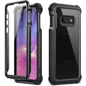 Dexnor Galaxy S10E Case with Built-in Screen Protector Clear Rugged Full Body Protective Shockproof Hard Back Defender Dual Layer Heavy Duty Bumper Cover Case for Samsung Galaxy S10E - Black