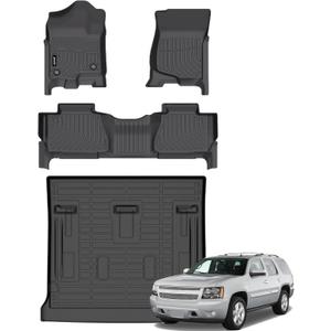 Jenofa-Floor Mats for Chevy Tahoe/GMC Yukon(Not XL)/Cadillac Escalade 2007-2014 All Weather Automotive Floor Mat Waterproof Durable Liners Custom Car Mat for Chevrolet Tahoe Accessories Black