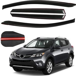 4PCS Rain Guards Fit for 2013-2018 Toyota RAV4 LE XLE SE, Outside Mount Window Visors, Smoke Tinted Side Window Deflector Visors, Vent Shade Shield