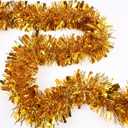33FT Christmas Tinsel Garland,Gold Shiny Metallic Foil Decorations for Parade Floats, Halloween, Christmas Tree, New Year Parties,Birthday Party,Indoor and Outdoor Disco Party Supplies, Gold