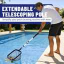 Telescopic Pole 16 FT Aluminum Extension Pool Tool with Flip-Lock Equipped with Universal Accessories, Telescoping Pole for Cleaning, Dusting and Painting