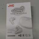 JVC Gumy True Wireless Earbuds, Bluetooth 5.3, Charging Case, 24-Hour Playback, IPX4 Water Resistant, Comfortable Secure Fit with XS/S/M/L Earpieces, Built-in Mic for Calls, iPhone/Android/PC - HAA7T2 (White)