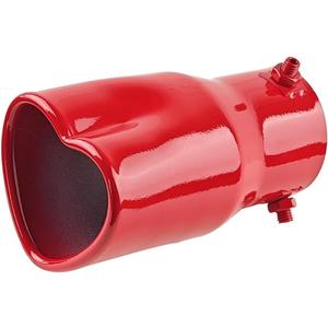 2.5" to 2.8" Car Exhaust Tip, 2.5" Inlet 2.8" Outlet 5.39" Long Stainless Steel Heart-Shaped Surface Polished Exhaust Tailpipe Tip, Rolled Edge Bolt on Diesel Pipe, Universal Fit (Red)