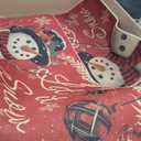 Artoid Mode Snowman Let It Snow Snowflake Christmas Kitchen Mats Set of 2, Winter Home Decor Low-Profile Kitchen Rugs for Floor - 17x29 and 17x47 Inch (Red)