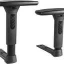 Frassie Height Adjustable Chair Armrest Pair, Gaming Boss Chair Arms Set Replacement,Black (3D)