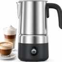 Milk Frother and Steamer [Upgraded], AMZCHEF 600W Detachable Electric Milk Frother, Automatic Hot & Cold Foam Maker, Easy Clean, Stainless Steel Jug, LED Display for Home Coffee