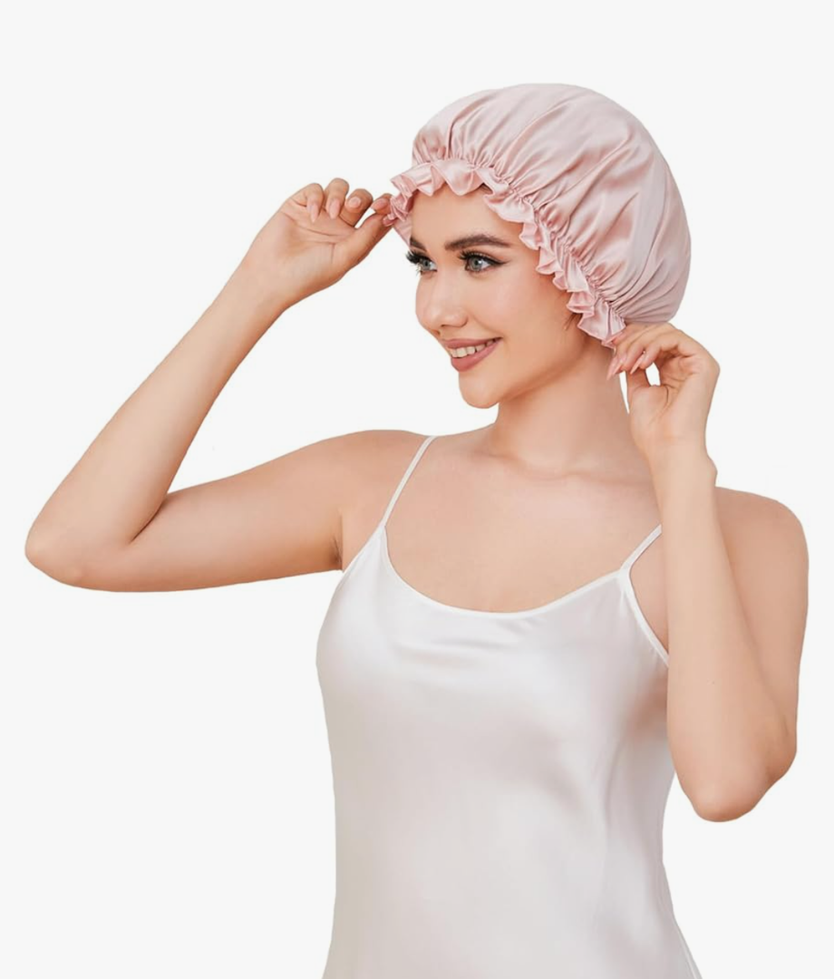 THXSILK 100% Mulberry Silk Bonnet for Women Hair Bonnet with Elastic Band Soft Sleep Caps for Women