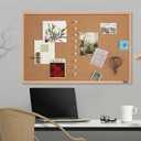 Quartet Cork Board Bulletin Board, 23" x 35" Framed Corkboard, Oak Frame, Decorative Hanging Pin Board, Perfect for Office & Home Decor, Home School Message Board or Vision Board (35-380352)