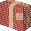 Urban Villa Cloth Napkins Set of 12 20x20 Inches 100% Cotton Napkins Cloth Washable Durable Reusable Absorbent Table Dinner Napkins Cloth for Thanksgiving Hotel Lunch Restaurant Parties Stripes Print (039 Fall Stripes)