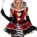 Leg Avenue Womens 2 Pc Queen of Hearts Halloween Costume for Women (Medium, Multicolor)