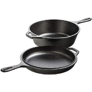 Lodge Cast Iron Combo Cooker - PFAS-Free 2-in-1 3.2 Quart Deep Pot and 10.25 Inch Skillet Set - Dutch Oven with Skillet Lid for Sourdough, Frying, and Camping - Made in the USA