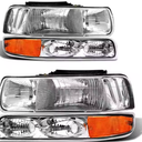 for 99-02 Chevy Silverado 1500 2500;for 01-02 Silverado 1500HD/2500HD/3500HD etc Headlights+Bumper Parking Turn Signal Marker Light 4PCS