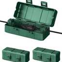 DEWENWILS [3 Pack] Outdoor Extension Cord Cover, Weatherproof Connection Box with PP Material, Waterproof Electrical Cord Protector for Outdoor/Christmas Decoration Light, Extension Cord (Green)