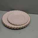 YOUBET 60PCS Pink Scalloped Plastic Plates - Hard Pink and Gold Fancy Disposable Plates include 30 Gold Dinner Plate, 30 Dessert Plate for Party & Wedding & Baby Shower Mothers Day