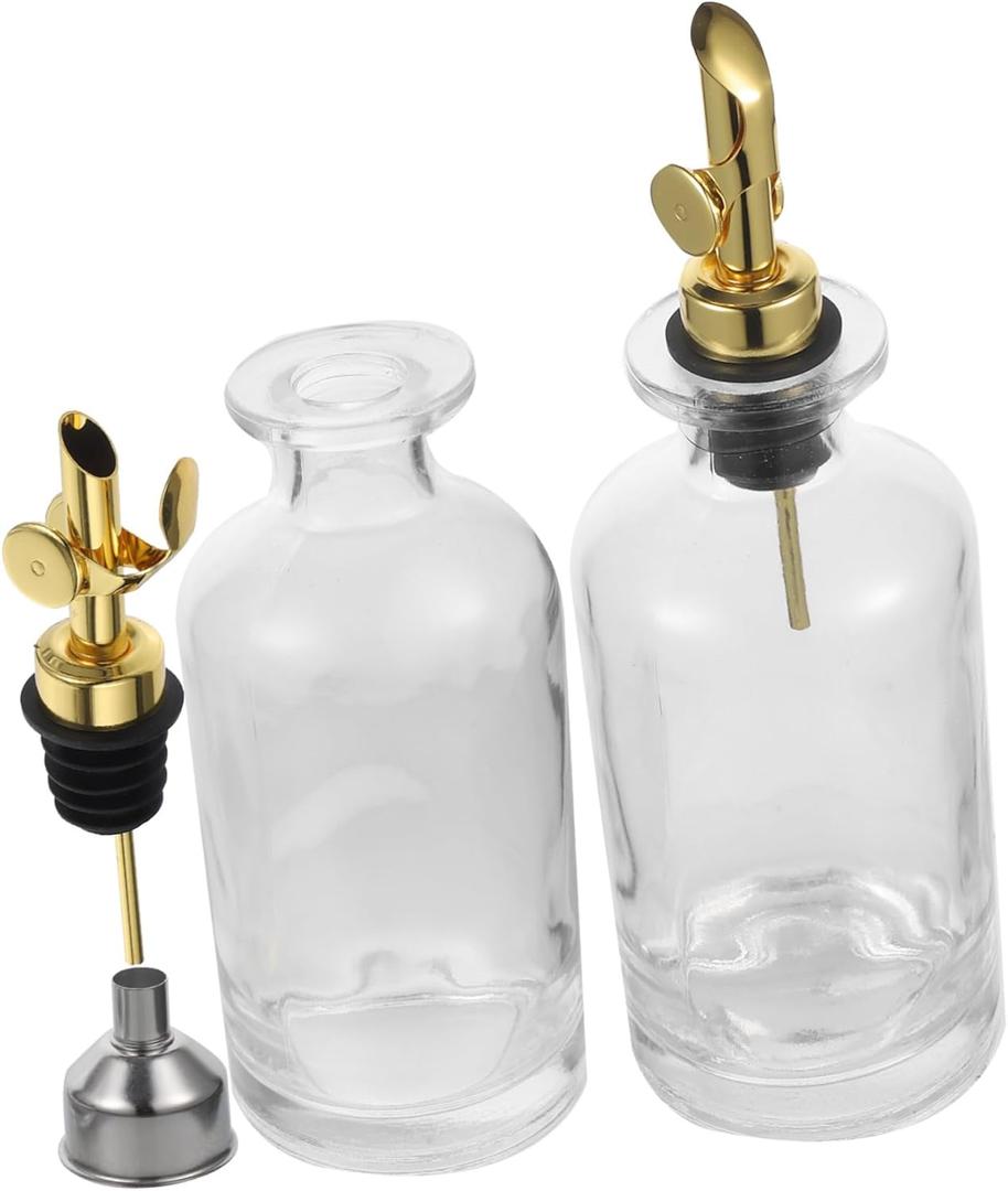 1set Glass Olive Oil Dispenser and Vinegar Storage Bottle Kitchen Essential for Precise Pouring Capacity for Dressings and Syrups