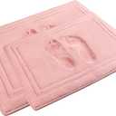 Pink Bathroom Rug Set of 2 Memory Foam Bath Mat Set Non Slip Washable Floor Mats Soft Absorbent Plush Microfiber Shower Tub Bathrug Blsh