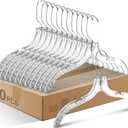 Wesiti 60 Pack Clear Plastic Hangers Bulk for Clothes 17" Crystal Cut Hangers for Coats Shirts Suits Clothing Store Home Closet(Classic)