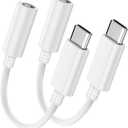 Seulliya USB C to 3.5mm Headphone Jack Adapter for iPhone 17/16/15 Pro/Max, Hi-Res Audio DAC Dongle, 3.5mm Aux Cord Converter for Samsung Galaxy, iPad, Car, USB-C Devices 2Pack