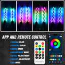 2PCS 1FT RGB Whip Lights,LED Whip Light with App & Remote Control Spiral Chasing Lighted Antenna Whips for Side by Side Music Whip Lights for ATV UTV RZR Can-Am Polaris Dune Buggy SXS Truck
