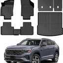 Atlas Floor Mats - Car Mats for Volkswagen Atlas Cross Sport 2020-2026, All Weather Floor Mats and Cargo Liner for Atlas Accessories, Heavy Duty Rubber Mats, Car Accessories