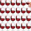 Roshtia 22Pcs Mini Shot Glasses 1.75 oz Small Brandy Snifters Clear Reusable Plastic Cute Cognac Glasses Port Glasses Cup for Tasting Whiskey Brandy Wine Beer Drinking