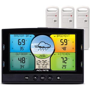 AcuRite Multi-Room Weather Station with Wireless Indoor/Outdoor Thermometer and Digital Color Display with Weather Forecaster (02082M), Full Color