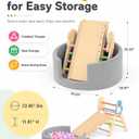 Pikler Triangle Climbing Set with Foldable Ball Pit, Ramp and DIY Stickers