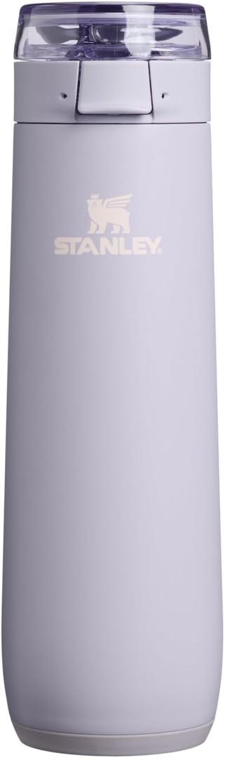 STANLEY Flowstate Spring Bottle | Leakproof Water Bottle with Carry Strap & Flip-Top Locking Lid | Insulated Stainless Steel | Fits Most Cup Holders | BPA-Free | 20 oz | Purple Dust
