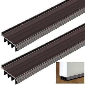 Innconee 2 Pcs Vinyl Door Bottom Adjustable Weatherstrip Door Bottom with Drip Cap Brown Weatherproof Under Doors Seal Fits Gaps from 1/4'' to 9/16'' for 1 3/4'' to 2'' Thick Doors (4 Feet)
