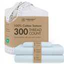 Threadmill Cotton Twin Sheet Set | 100% Cotton Sheets for Twin Size Bed | Solid Sateen Twin Bed Sheets Set with 16 Deep Pocket | Soft Breathable 3-Piece Cooling Sheet Set | Light Blue