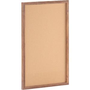 Flash Furniture Rustic Wall Mount Cork Board, for Home, Office, School, Comes with Wood Push Pins, 24" x 36", Torched Brown
