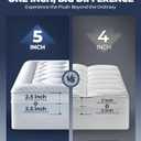 5 Inch Mega Support Memory Foam Full Size Mattress Topper for Pressure Relief, Dual Layer 2.5" Pillow Top Full Mattress Topper Plus 2.5" Cooling Gel Infused Memory Foam Mattress Pad