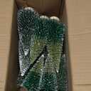 9Pcs Mini Christmas Trees Christmas Decor Artificial Christmas Decorations with 4 Sizes, Christmas Tree Bottle Brush Trees Christmas Table Decorations (Dark Green Two-Tone)